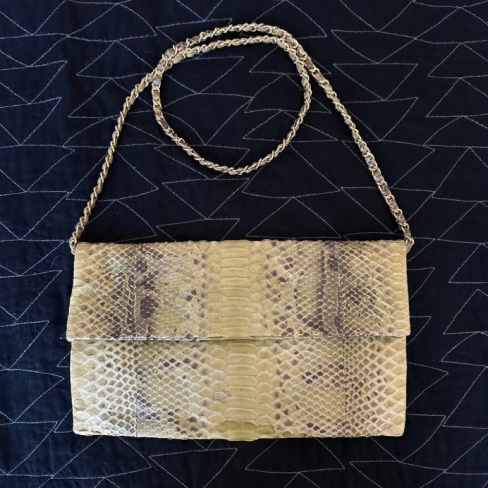 Faux Snakeskin Purse